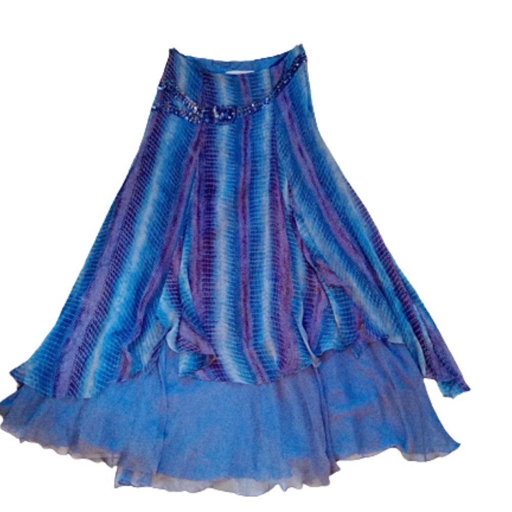 HOST PICK Spectacular Blue 3 piece Skirt Set Size 10 - Picture 6 of 8